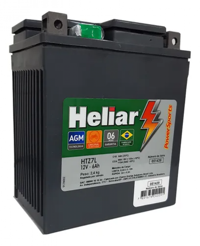 BATERIA HTZ-7L HELIAR TITAN 150/ FALCON/ TWISTER