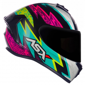 CAPACETE ASX DRAKEN THUNDER BRILHO PRETO/ROSA/TIFFANY 56
