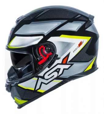 CAPACETE ASX EAGLE SV FAST BRILHO PRETO/CINZA/AMARELO 60