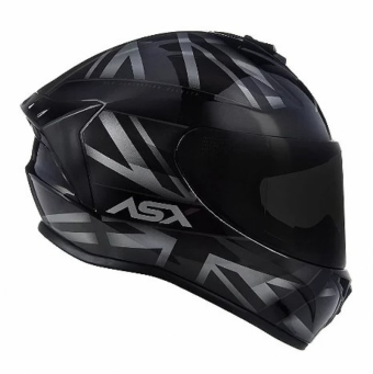 CAPACETE ASX DRAKEN UK BRILHO PRETO/CINZA 56