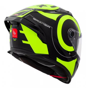 CAPACETE MT BRAKER INOX BLACK/YELLOW FLUOR GLOSS 58
