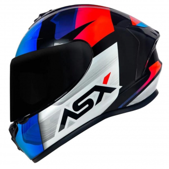 CAPACETE ASX DRAKEN STRIKER BRILHO PRETO/AZUL/VERMELHO 58