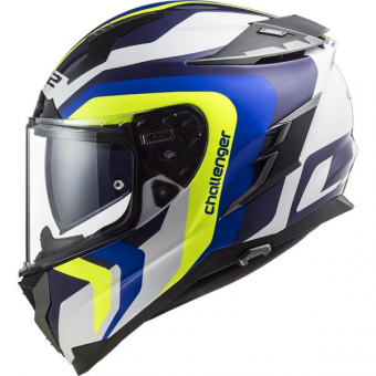CAPACETE LS2 FF 327 CHALLENGER  GALACTIC WHT/YLW/BLUE 60