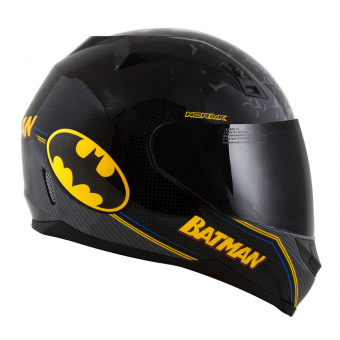 CAPACETE NORISK FF 391 BATMAN SYMBOL  PRETO/AMARELO 58