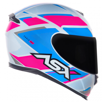 CAPACETE ASX EAGLE FAST BRILHO BRANCO/ROSA/AZUL 58