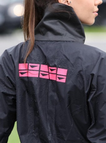 CONJUNTO CHUVA NYLON FEMININO PRETO/ROSA M DELTA