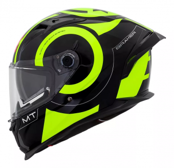 CAPACETE MT BRAKER INOX BLACK/YELLOW FLUOR GLOSS 58