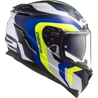 CAPACETE LS2 FF 327 CHALLENGER  GALACTIC WHT/YLW/BLUE 60