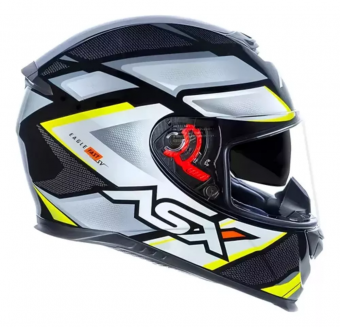 CAPACETE ASX EAGLE SV FAST BRILHO PRETO/CINZA/AMARELO 60