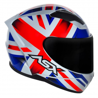 CAPACETE ASX CITY KINGDOM BRILHO BRANCO/VERMELHO/AZUL 58