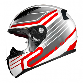 CAPACETE LS2 FF 353 RAPID CIRCUIT WHT/RED 58/M