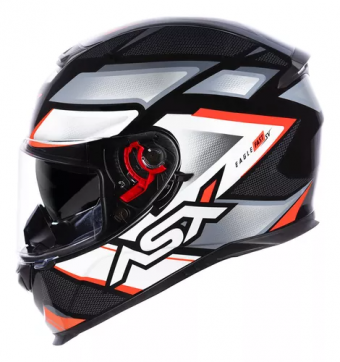 CAPACETE ASX EAGLE SV FAST BRILHO PRETO/CINZA/VERMELHO 56