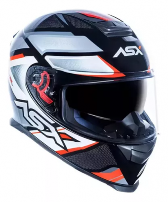 CAPACETE ASX EAGLE SV FAST BRILHO PRETO/CINZA/VERMELHO 56