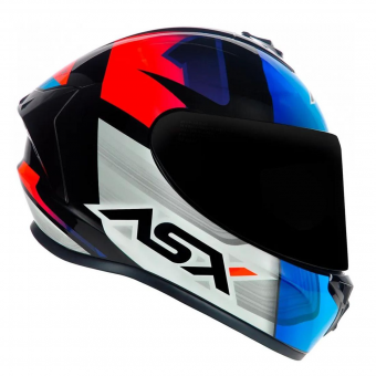 CAPACETE ASX DRAKEN STRIKER BRILHO PRETO/AZUL/VERMELHO 58