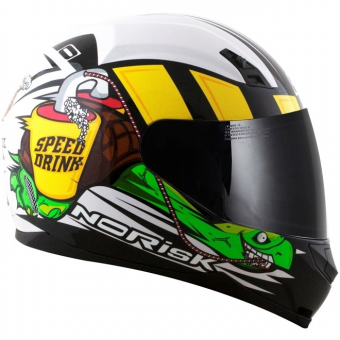 CAPACETE NORISK FF 391 EAGLE SPEED DRINK BRANCO 56