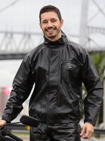 CONJUNTO CHUVA PVC ESPECIAL C/BOLSO PRETO E2X (G2)