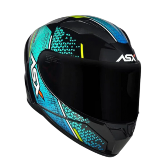 CAPACETE ASX CITY STORM BRILHO PRETO/TIFANNY/AMARELO 58
