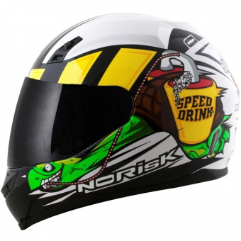 CAPACETE NORISK FF 391 EAGLE SPEED DRINK BRANCO 56